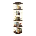 Gold 5-Tier Spinning Bookshelf for Home & Office