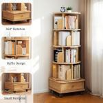 Rotating 360° Spinning Bookshelf Tower for Home