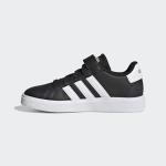 adidas Kids Grand Court 2.0 Elastic Laces, Black