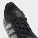 adidas Kids Grand Court 2.0 Elastic Laces, Black