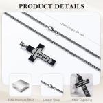 Men's Black Football Cross Necklace, Great Gift Idea