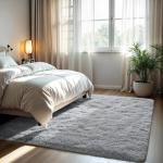 Zentavio Soft Fluffy Grey Area Rug 4x6