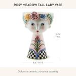 MACKENZIE-CHILDS Rosy Meadow Tall Ceramic Vase