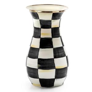 MACKENZIE-CHILDS Tall Black-and-White Enamel Vase