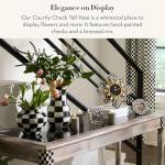 MACKENZIE-CHILDS Tall Black-and-White Enamel Vase