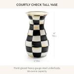 MACKENZIE-CHILDS Tall Black-and-White Enamel Vase