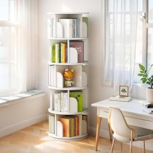 BYCDD 360° Revolving Bookshelf Tower for Home
