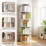 BYCDD 360° Revolving Bookshelf Tower for Home