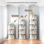 BYCDD 360° Revolving Bookshelf Tower for Home