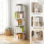 BYCDD 360° Revolving Bookshelf Tower for Home