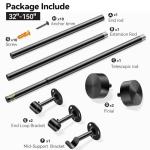 YaFex Adjustable Heavy Duty Curtain Rod, 32-150 Inch