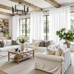 White Privacy Sheer Curtains - Light Filtering Panels