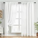 White Privacy Sheer Curtains - Light Filtering Panels