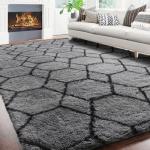 ONASAR 6x9 Washable Grey and Black Area Rug