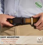 BULLIANT Men's Adjustable Leather Ratchet Belt 2 Pack