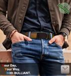 BULLIANT Men's Adjustable Leather Ratchet Belt 2 Pack