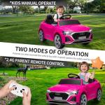 Audi 12V Electric Ride-On Car for Kids - Pink