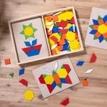 Melissa & Doug Colorful Wooden Shape Tiles Set