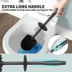 2 Pack Toilet Brush with Long Handle and Holder