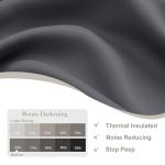 Gwine Charcoal Grey Blackout Curtains for Small Window Treatment, Light Blocking Short Kitchen Window Curtains Over Sink, Rod Pocket Half Window Tiers for Bathroom Basement, Each 30" Wx36 L, 2 PCS