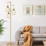 Dimmable Gold Industrial Floor Lamp with Elegance