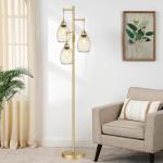 Dimmable Gold Industrial Floor Lamp with Elegance
