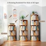 BYCDD 360° Spinning Bookshelf for Kids and Adults