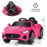Costzon Ride on Car, Pink Licensed Maserati Gbili 12V Battery Powered Electric Car with Parent Remote Control & Manual Modes, Horn, Lights, MP3, Kids Car Toy Maserati Car for Boys Girls Toddlers Gift