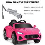 Costzon Ride on Car, Pink Licensed Maserati Gbili 12V Battery Powered Electric Car with Parent Remote Control & Manual Modes, Horn, Lights, MP3, Kids Car Toy Maserati Car for Boys Girls Toddlers Gift