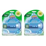 Scrubbing Bubbles Fresh Gel Toilet Bowl Cleaning Stamps, Helps Keep Toilet Clean and Helps Prevent Limescale & Rings, Rainshower Scent, 1 Dispenser with 6 Fresh Gel Stamps (2 Pack)