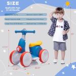 JoyRydz 6V Electric Baby Balance Bike with Bubble Machine,4 in 1 Toddler Balance Bike w/Remote for 1 Year Old Boys Girls Kids Bubble Bike Ride on Toys w/Powered Motor,Music,LED Lights (Blue&Red)