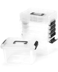 Stackable 7 Quart Plastic Storage Bins with Lids