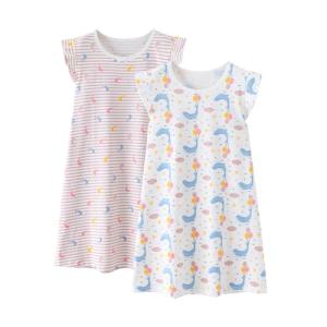 BANGSAUR Girls' Cotton Sleepshirts, Ages 3-10