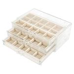 Acrylic Jewelry Organizer with 3 Drawers and Velvet Trays