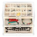 Acrylic Jewelry Organizer with 3 Drawers and Velvet Trays