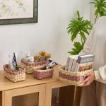 4PCS Handwoven Storage Baskets - Square Organizers