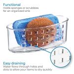iDesign Clear Suction Sponge Holder for Kitchen & Bath