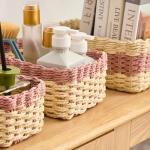 4PCS Handwoven Storage Baskets - Square Organizers