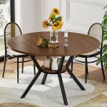42" Round Farmhouse Dining Table with Storage