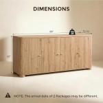 Curved Modern Buffet Cabinet with 4 Doors