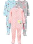 Toddler Girls' Snug-Fit Cotton Pajamas Pack of 3