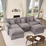 GOSUHI 108" U-Shaped Modular Sectional Sofa