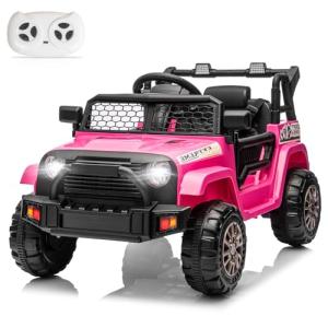 Winado 12V Kids Electric Ride-On Truck - Pink