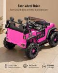 Outfunny 2-Seater Hot Pink Electric Car for Kids