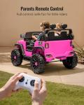 Outfunny 2-Seater Hot Pink Electric Car for Kids