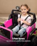 Outfunny 2-Seater Hot Pink Electric Car for Kids