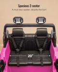 Outfunny 2-Seater Hot Pink Electric Car for Kids