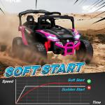 Qaba 12V Kids Electric Ride-On Car, Pink