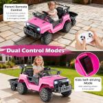 Costzon Pink Ride-On Truck with Detachable Trailer
