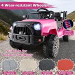 Costzon Pink Ride-On Truck with Detachable Trailer